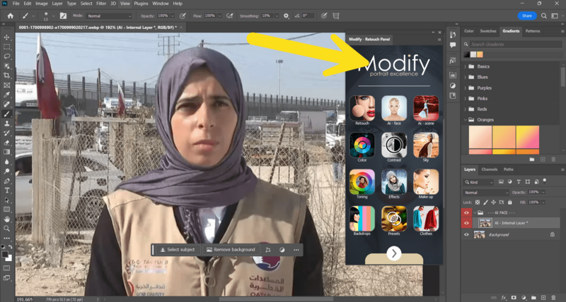 AI Modify Retouch Panel for Photoshop 2023