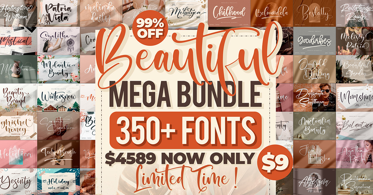 Beautiful Fonts Mega Bundle