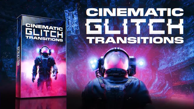 PRO Cinematic Glitch Transitions Pack 1631133