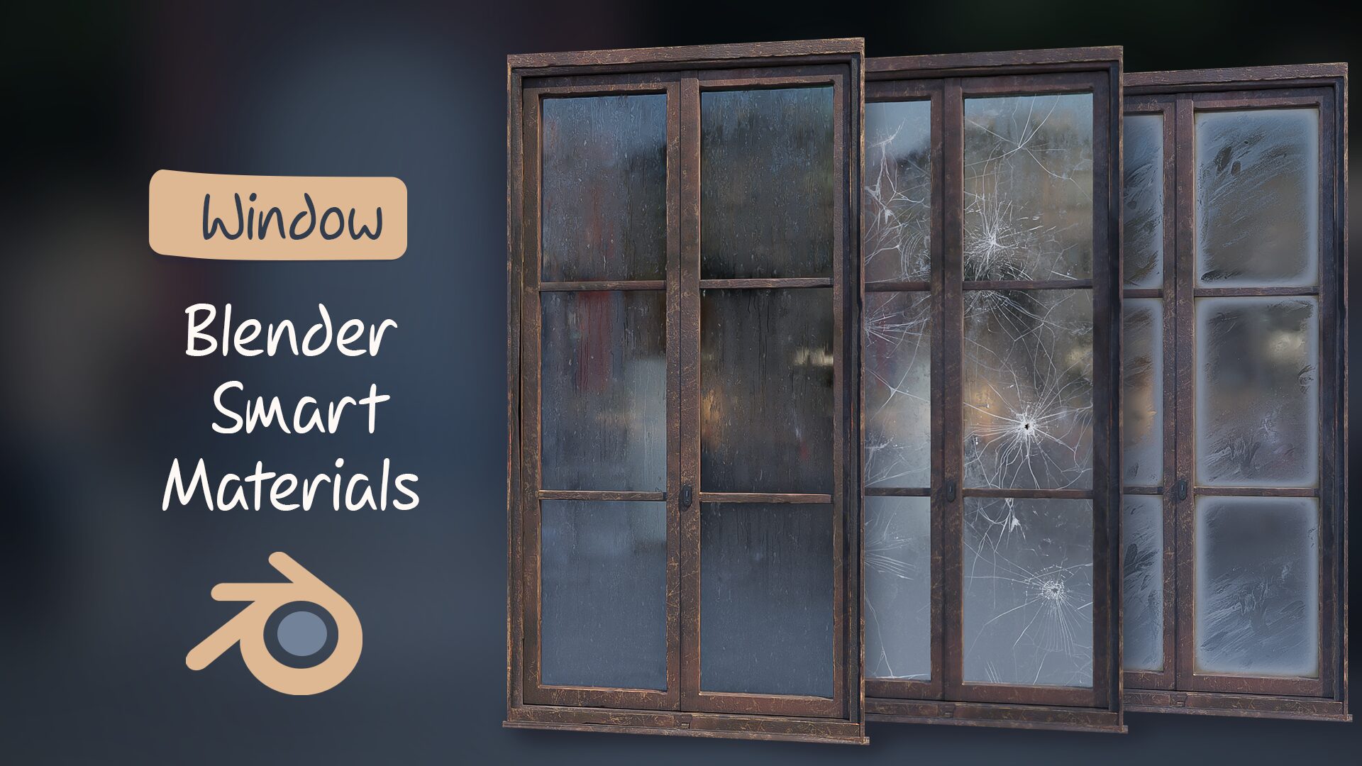 Blender Smart Materials Window Procedural Water Drops