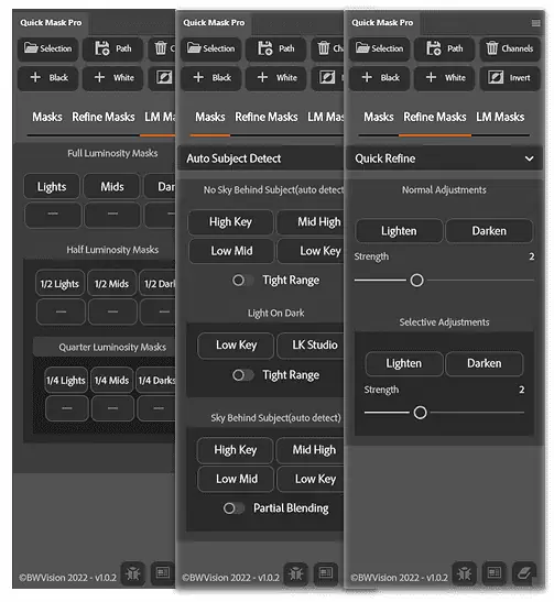 BWVision Quick Mask Pro v1.2 Panel for Adobe Photoshop