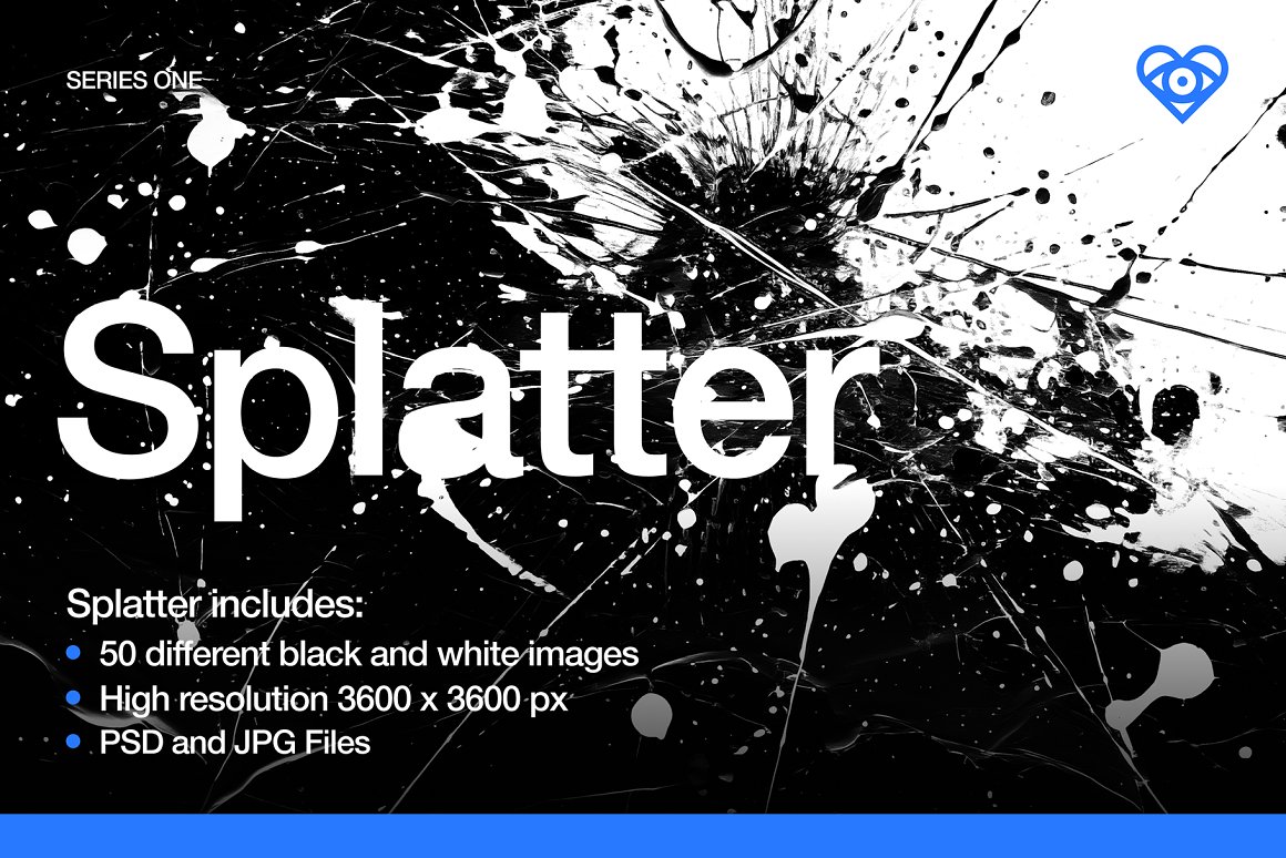 Splatter - 50 Black & White Textures - 92019879