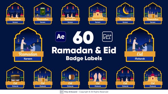 Videohive Ramadan & Eid Badge Labels For After Effects 51141285