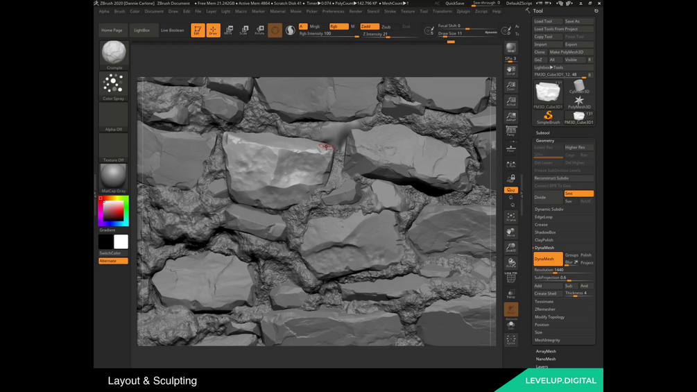 Free Download Sculpting a Realistic Stone Wall using ZBrush & Substance Designer | Dannie Carlone