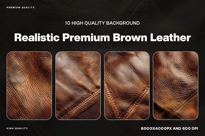 Realistic Brown Leather Background - R7VS725