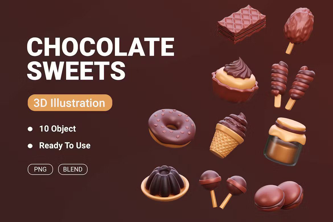 Chocolate Sweets 3D Icon TZYV9EN