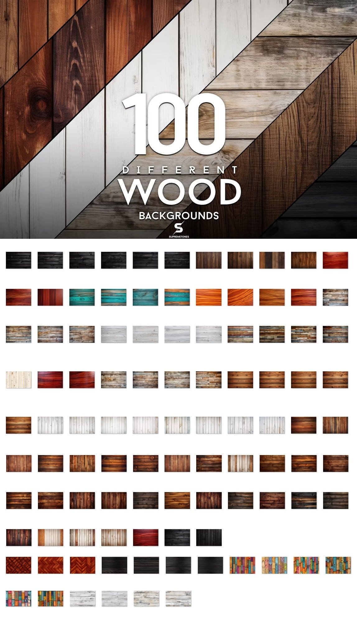 EE - 100 Wood Backgrounds – Seamless Textures Patterns T83Y33E