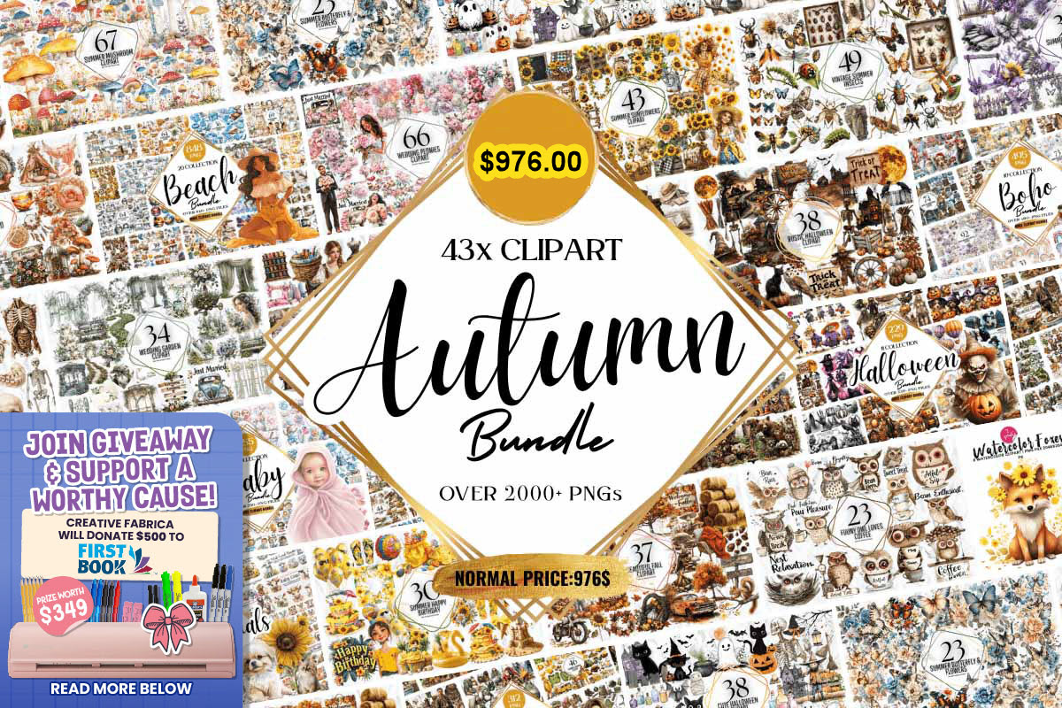 Hello Autumn Clipart Huge Bundle