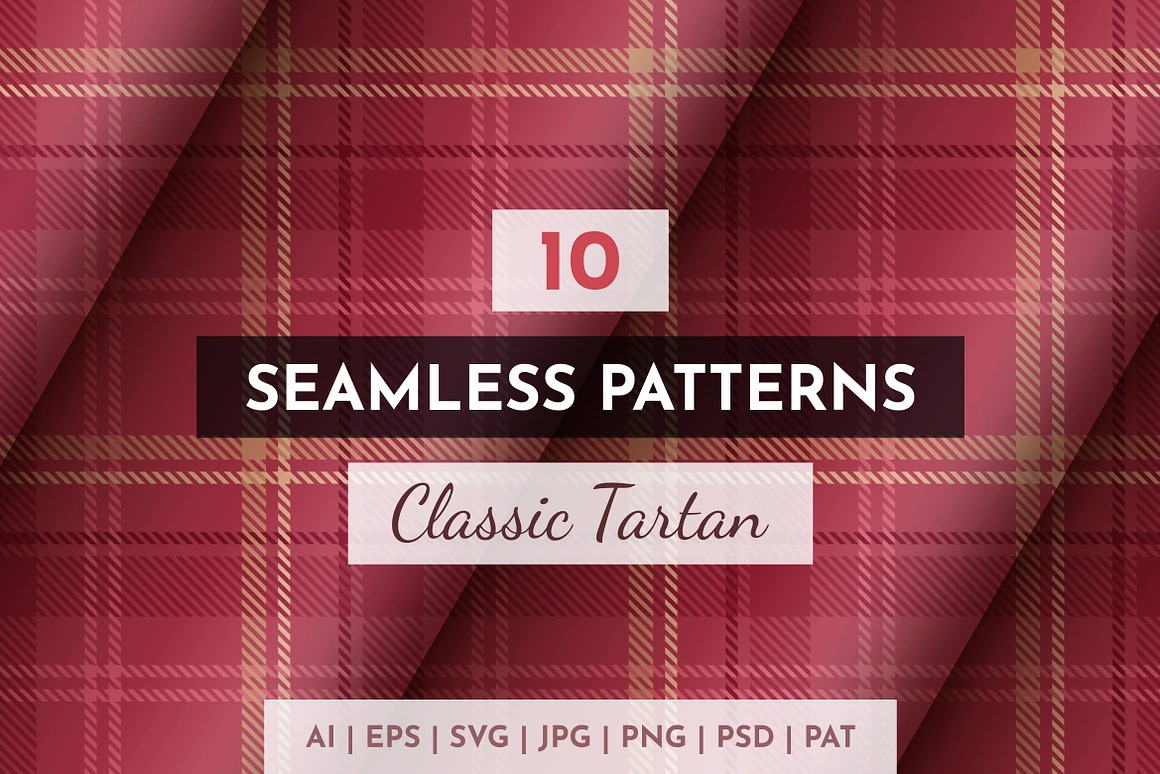 10 Seamless Classic Tartan Patterns - 282288176