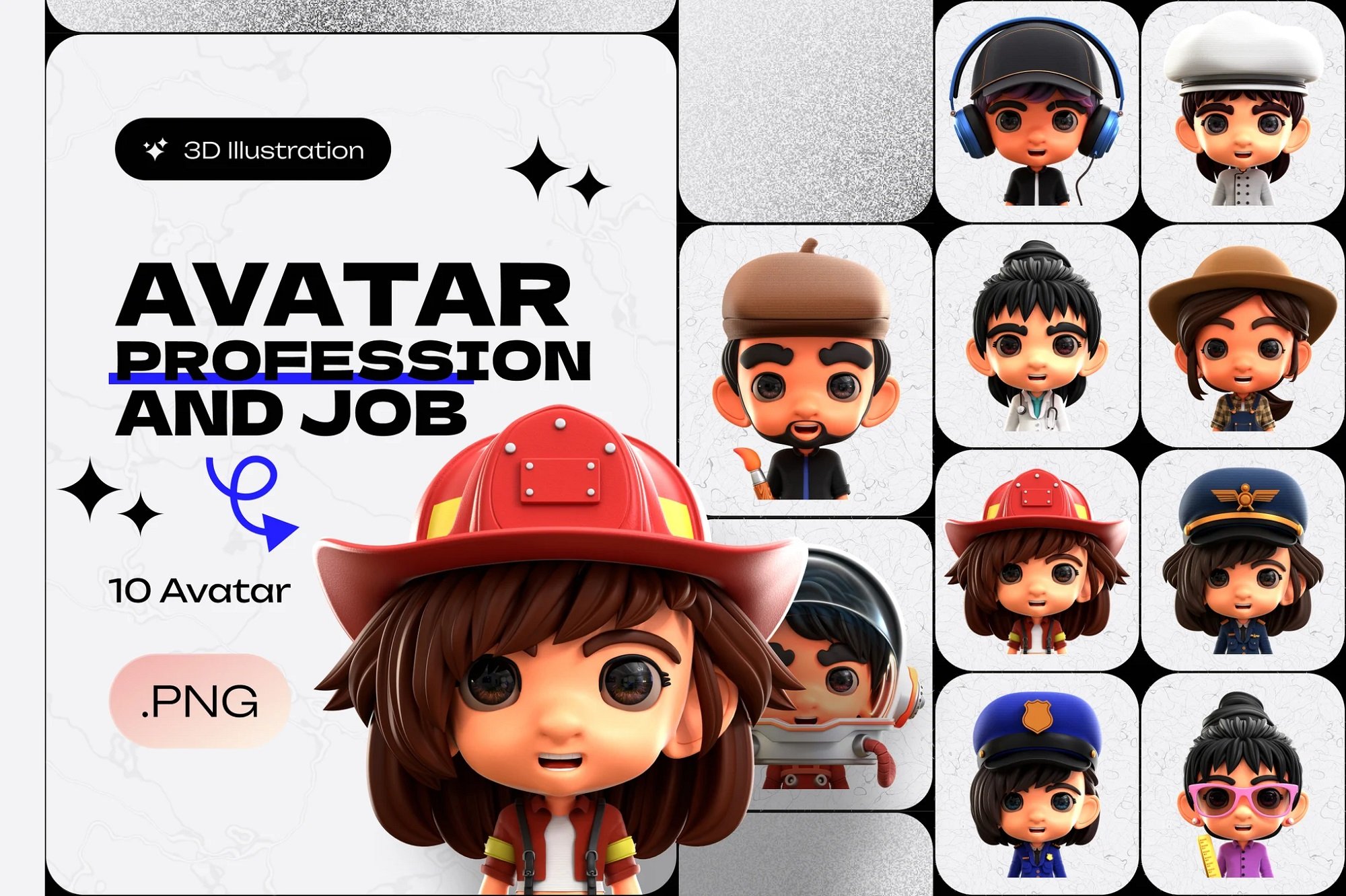 Avatar Profession and Job 3D Illustration TY46VAP