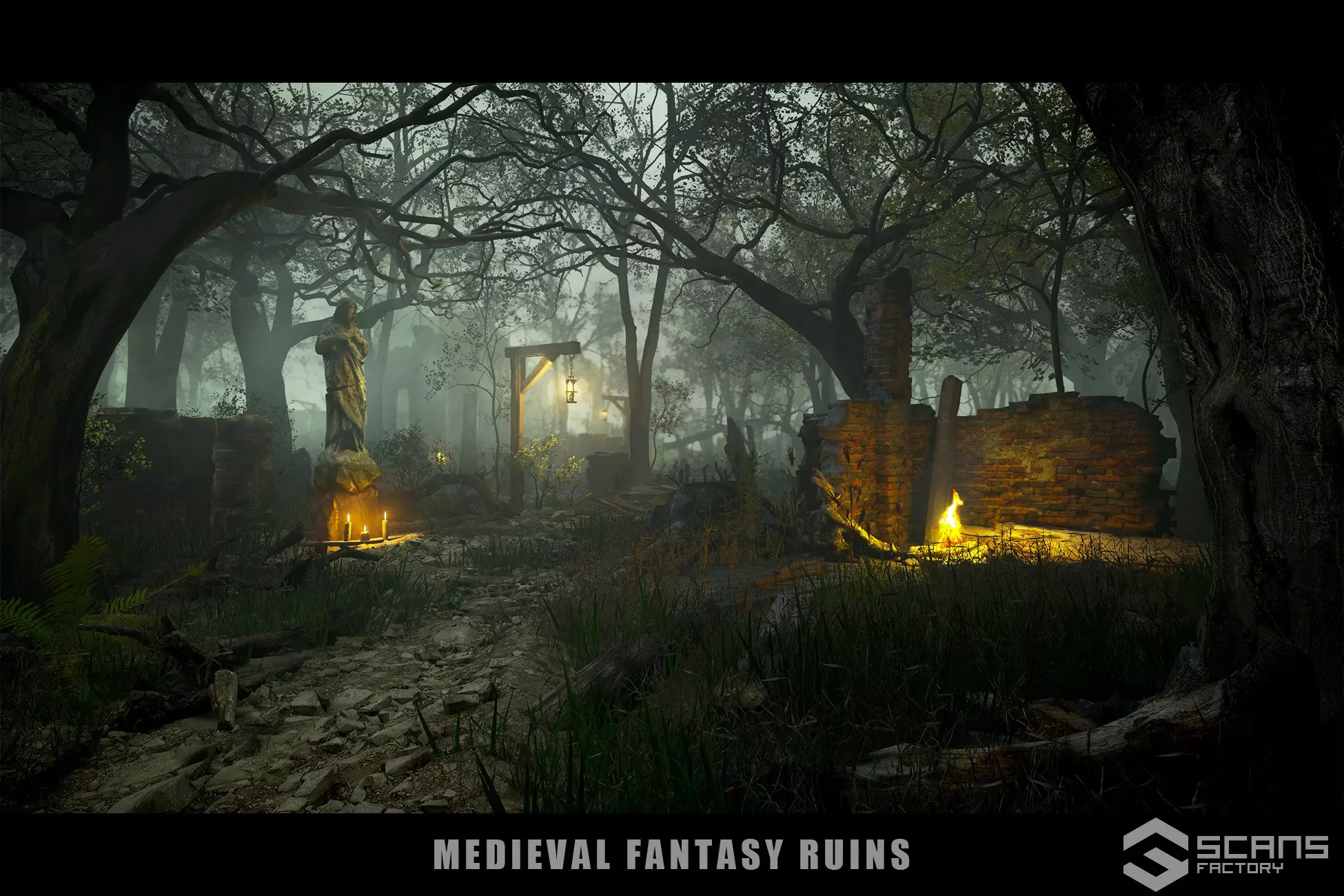 Unity Asset - [HDRP/Built-in/URP] Medieval Fantasy Ruins - Dark Forest Environment v1.2