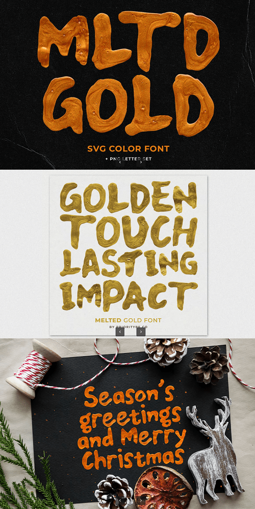 Melted Gold – SVG Font Q4H4HB5