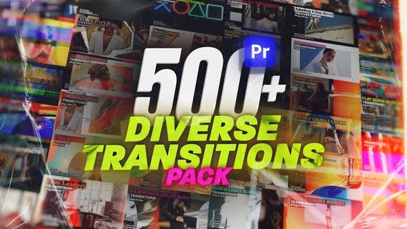 Videohive Diverse Transitions Pack for Premiere Pro Glitch, Film, Light, Seamless, Collage, Paper & More 54029369