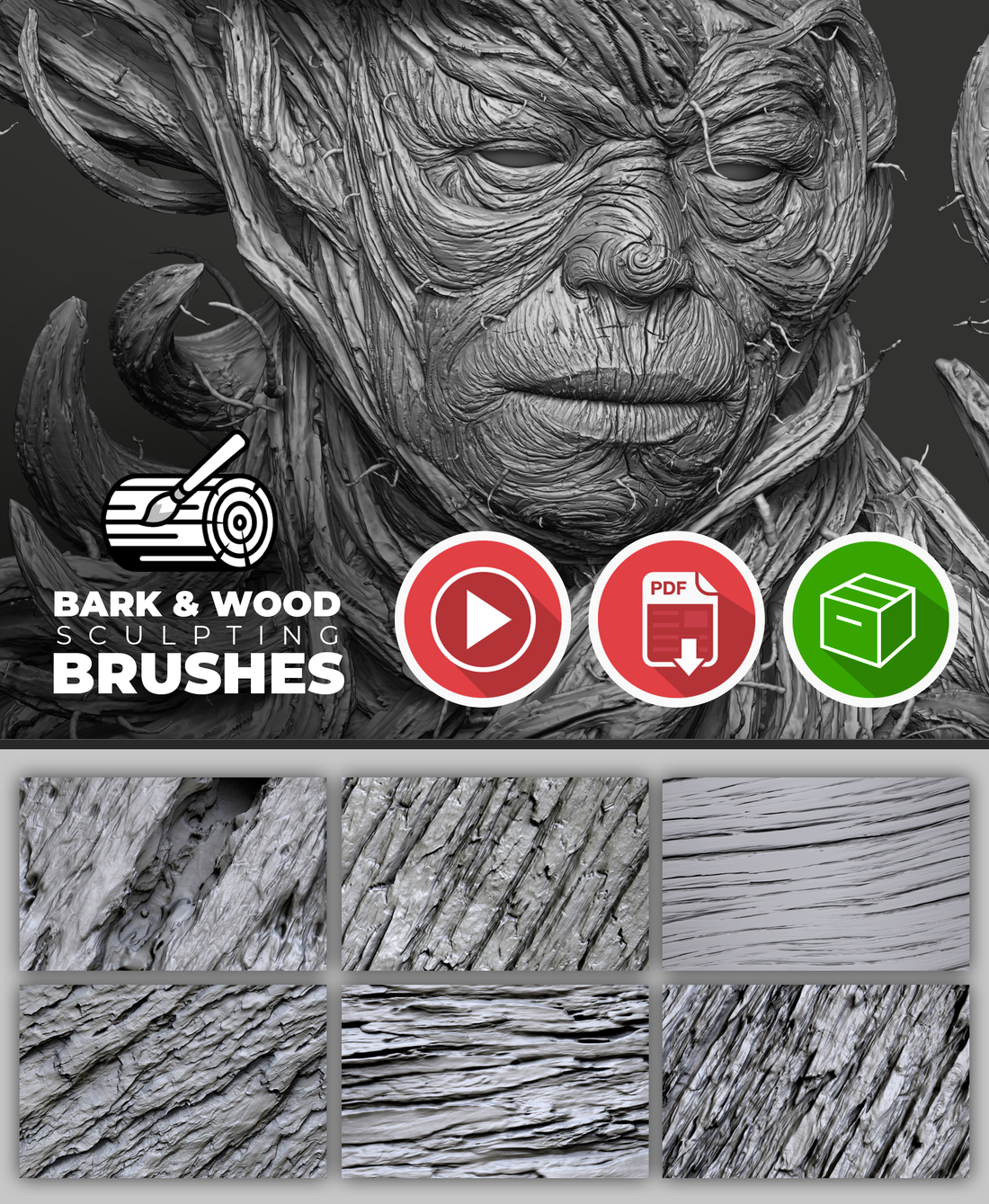 ZBrush Guides - Bark and Wood Brushes