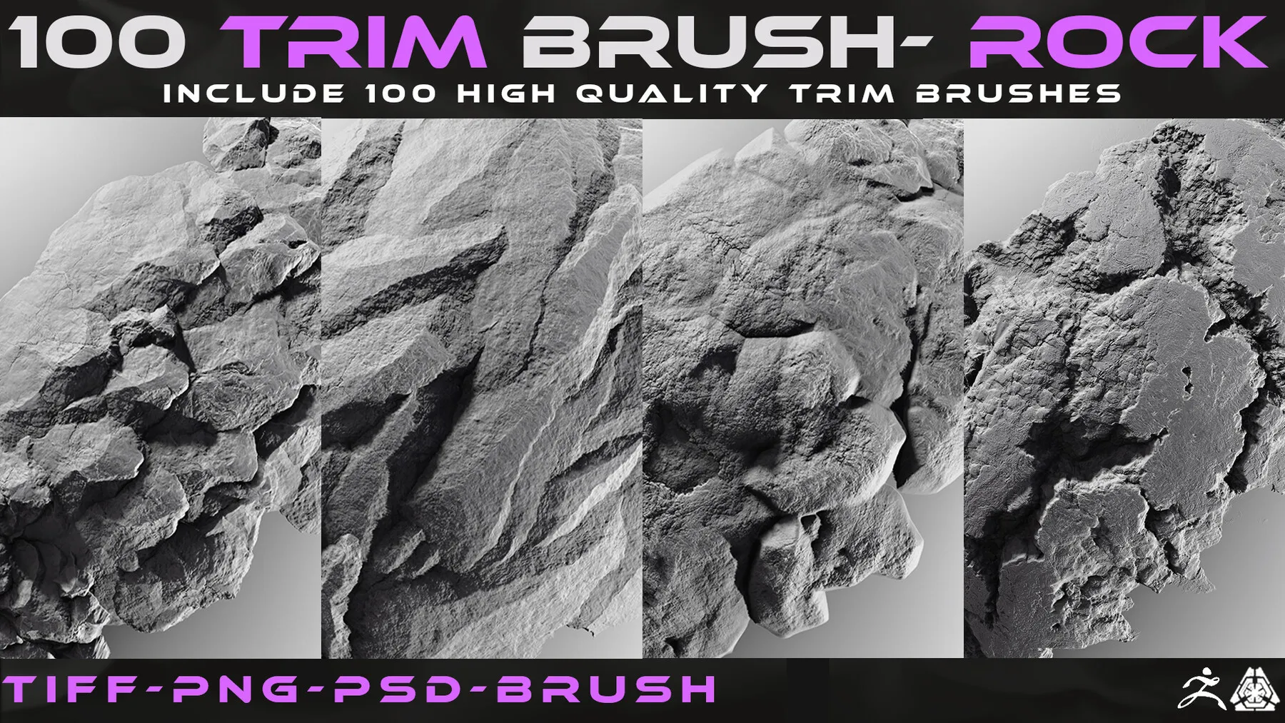 ArtStation - 100 Trim brushes - Rock | Brushes