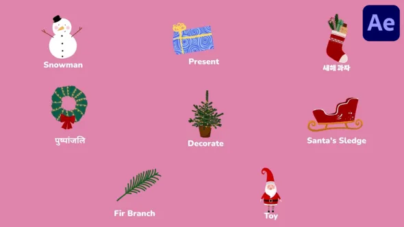 Videohive Christmas Icons And Titles for After Effects 55406518