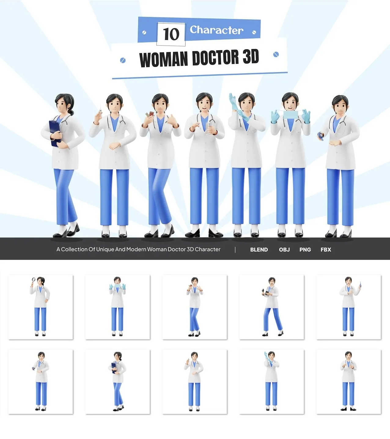 Female Doctor 3D Character YCNQRPM