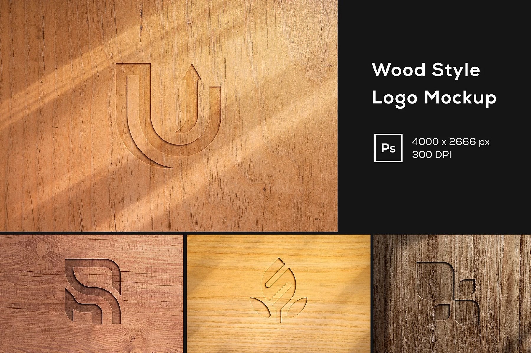 Wood Style Logo Mockup GEX3DK8