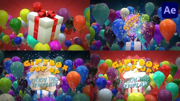 Videohive - Gift Box Pop Up for After Effects - 55733636