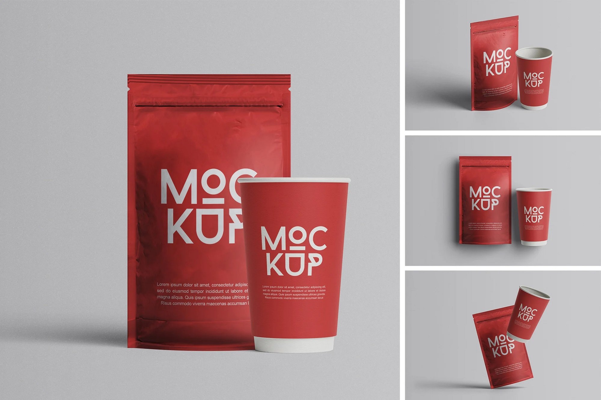 Pouch And Coffee Cup Mokcup 6PRL277