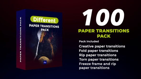 Videohive 100 Paper Transitions Pack 56381484