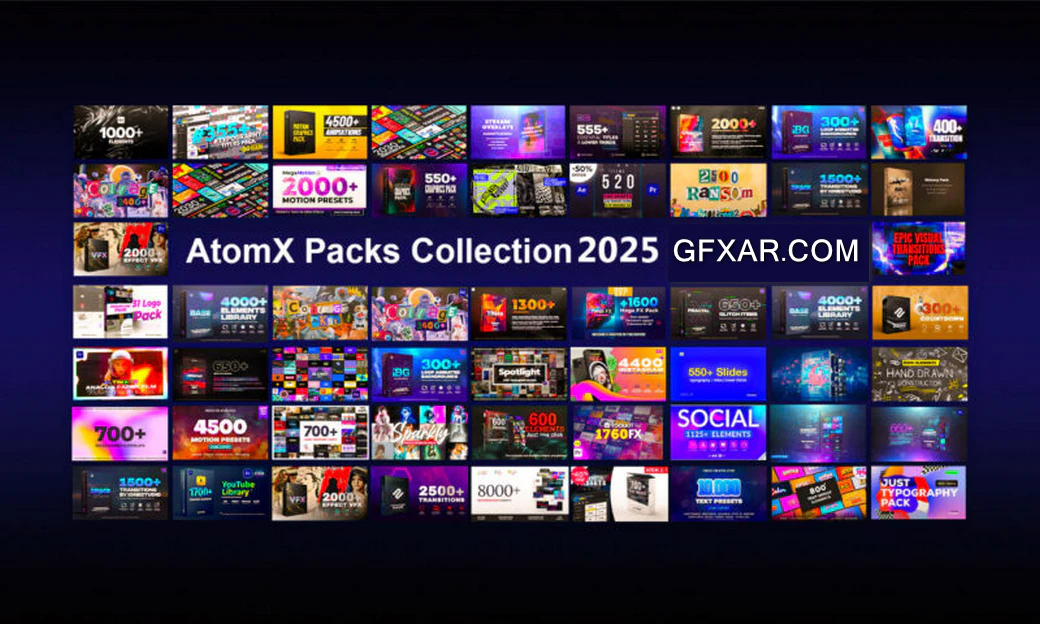 Atomx Packs Collection 2025 Updates: After Effects & Premiere Pro