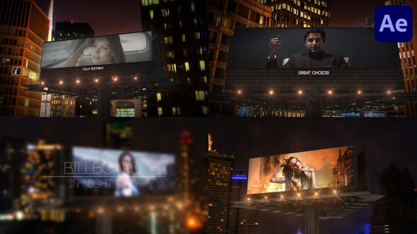 Videohive Billboard In Night City for After Effects - 56323304