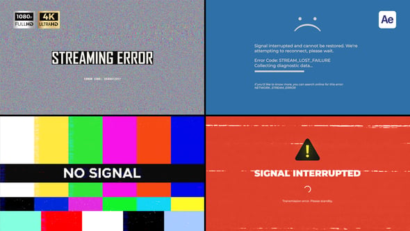 Videohive Signal Lost Overlays 56336142