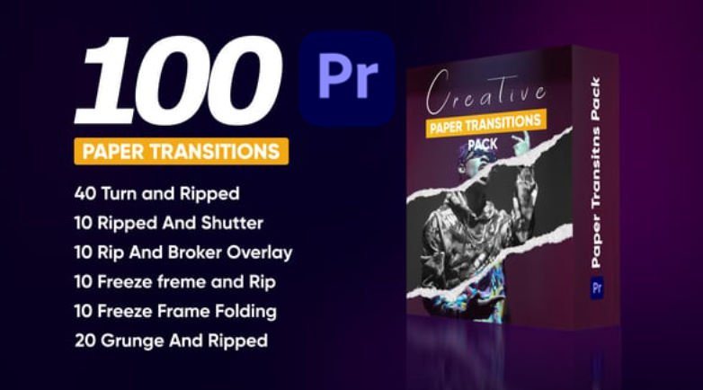 Videohive Creative Paper Transitions Pack || Premiere Pro 56121190