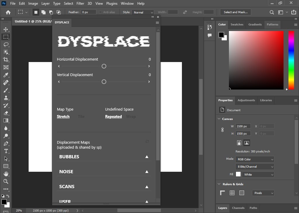 DYSPLACE Photoshop Plugin 1.0.0