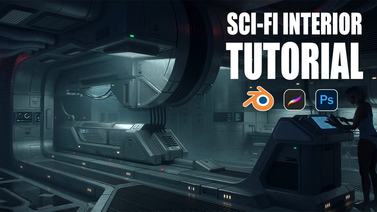 SCI-FI Interior Concept Art Tutorial by Nick Stath (Blender)