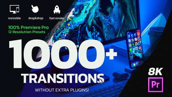 Videohive 1000 Premiere Pro Transitions - 26058666-V1