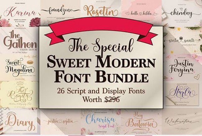 The Special Sweet Modern Font Bundle - 26 Premium Fonts