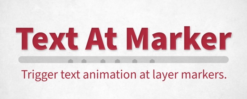 Aescripts - Text At Marker v1.1.0
