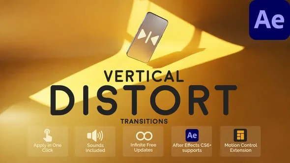 Videohive Vertical Distort Transitions for After Effects 57754966