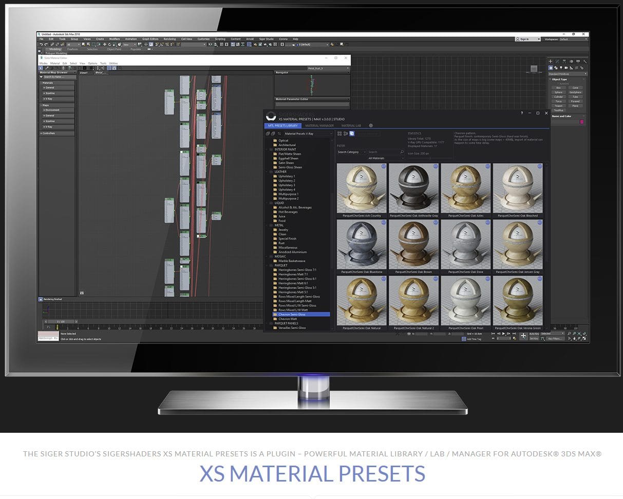 SIGERSHADERS XS Material Presets Studio 7.2.5 for 3ds Max 2020-2025