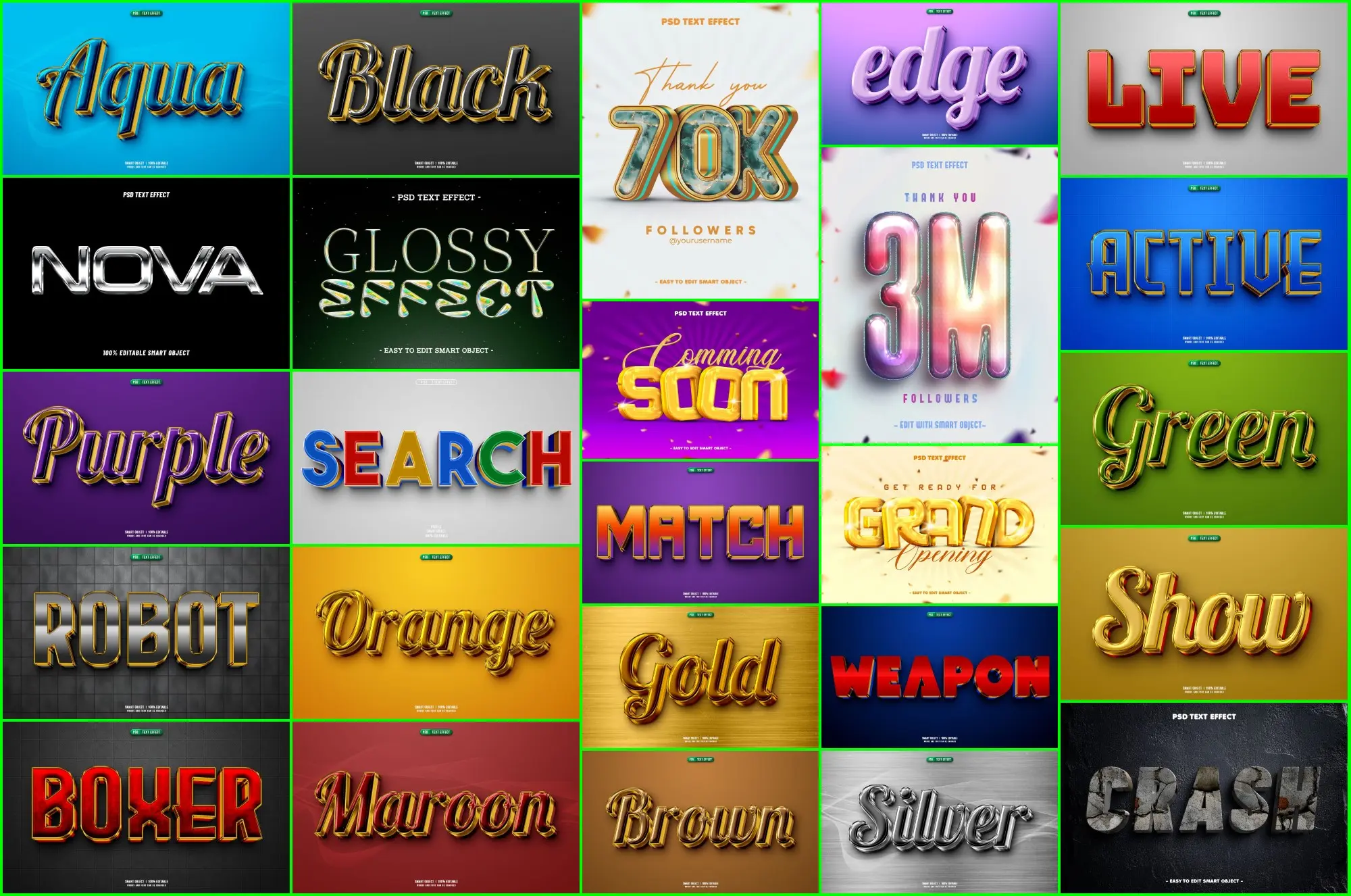 تأثيرات نص احترافية PSD