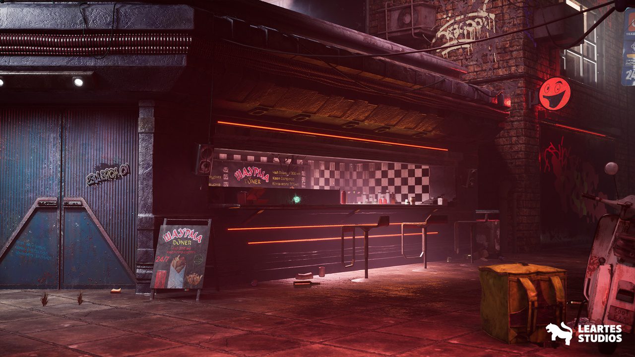 Unreal Engine Marketplace - Cyberpunk Kyiv Street Environment ( Cyberpunk Kyiv Street Street Ukraine Slav )