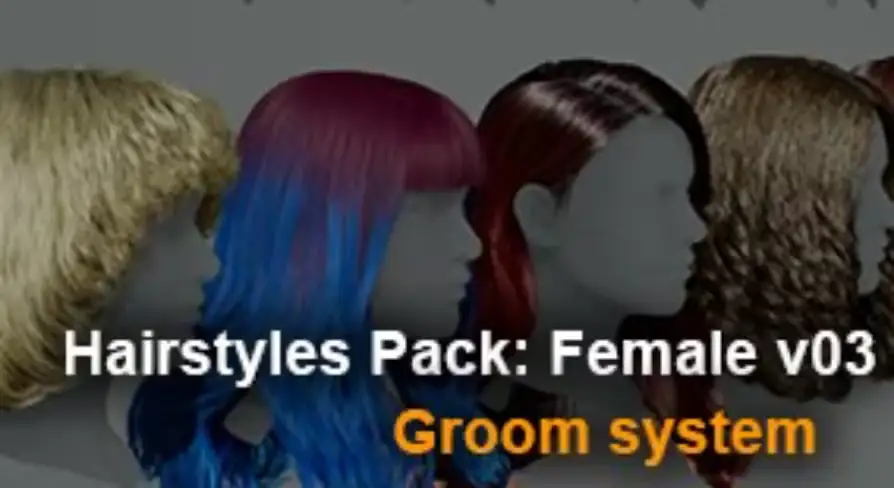 Unreal Engine Marketplace - Hairstyles Pack: Female v03 (4.27 and 5.0 – 5.4)