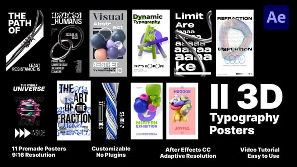 Videohive 3D Typography Posters 58893501