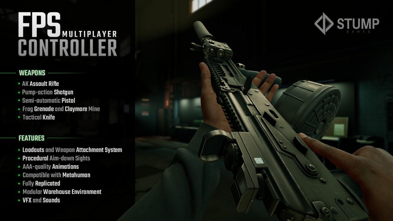 Unreal Engine Marketplace - FPS Multiplayer Controller (5.5)