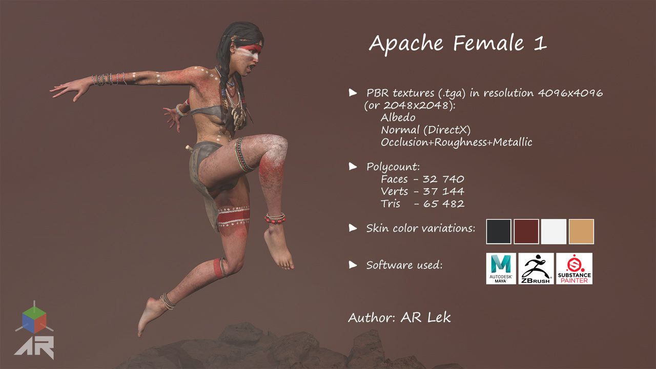 Unreal Engine Marketplace - Apache Female 1 (4.20 – 4.27 and 5.0 – 5.4)