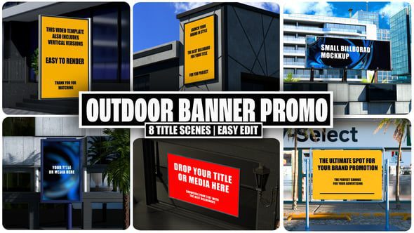 Videohive - Title Banner Mockups - Realistic 3D Banners for Title & Headline Presentation - 59132883