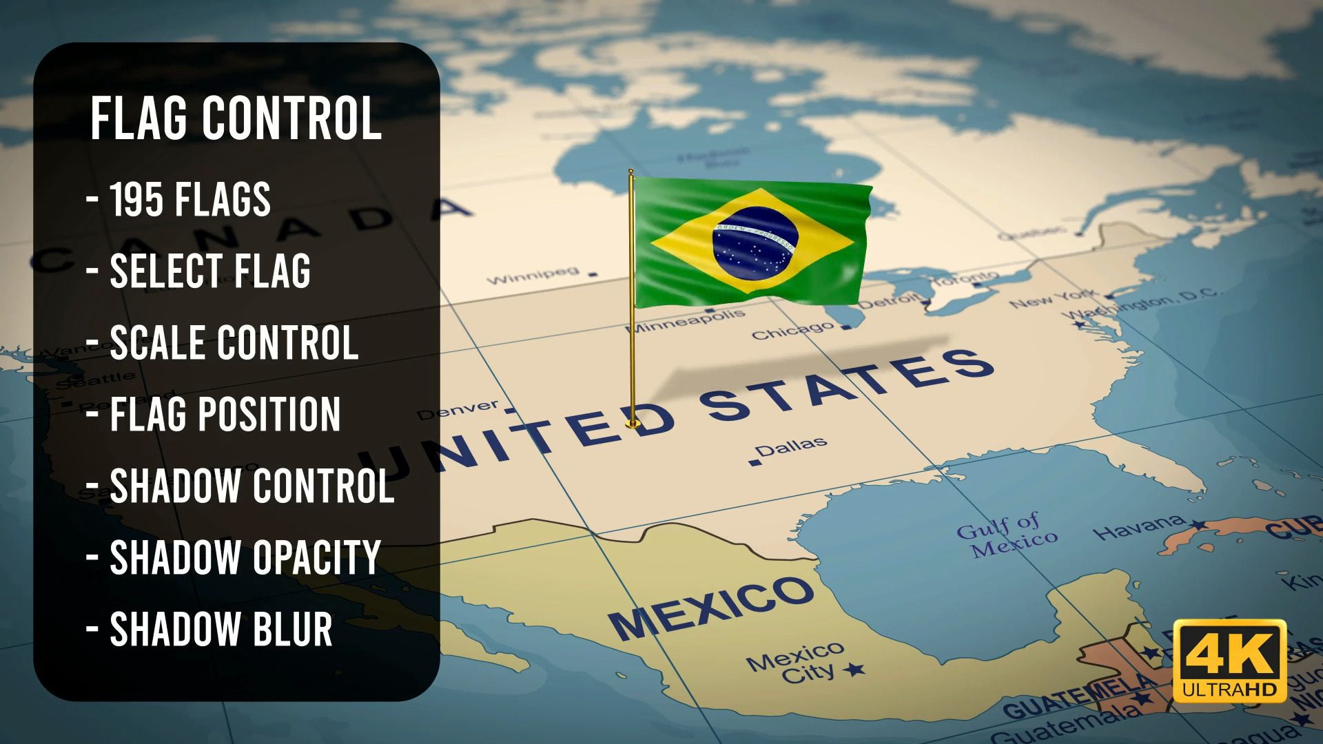 Videohive - World Map and Flags 4K I MOGRT - 59417076