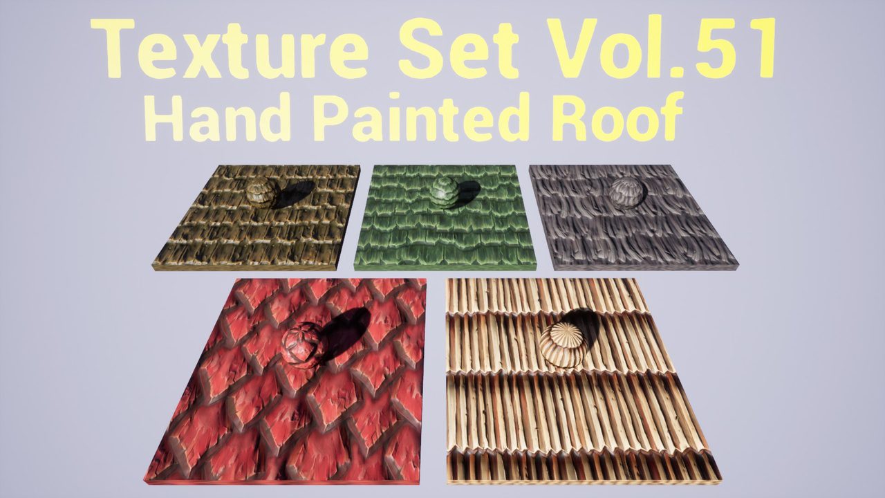 Unreal Engine Marketplace - Roof Vol.51 - Hand Painted Textures