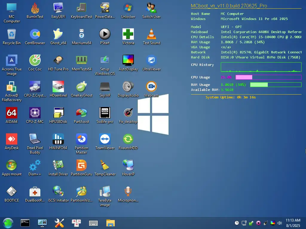 WinPE MCBoot VN 2025 v11.0 build 270625 Pro