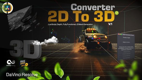 videohive Convert 2D to 3D Image | One Click DaVinci Resolve