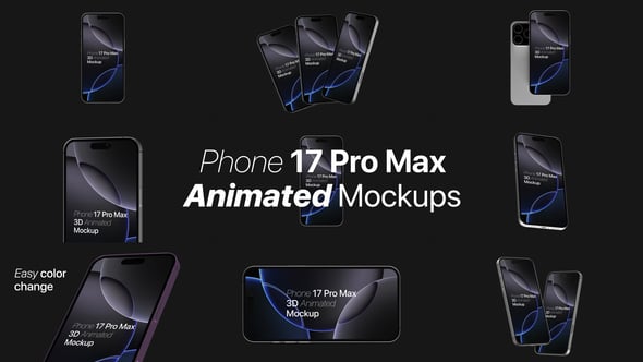 Videohive - Phone 17 Pro Max 3D Mockups MOGRT - 59622353