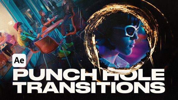 Videohive - Punch Hole Transitions For After Effects - 59632094