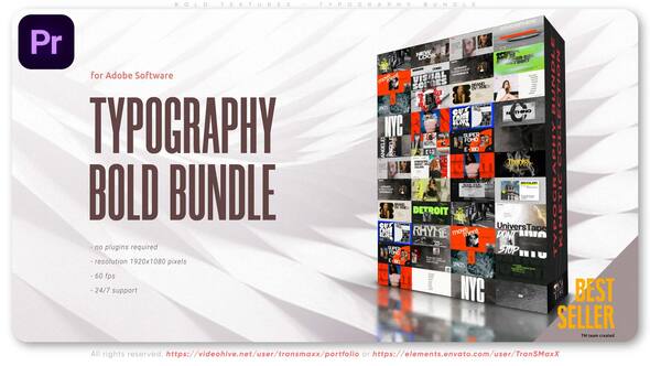 Videohive - Bold Textures - Typography Bundle for Adobe Premiere Pro - 59830779